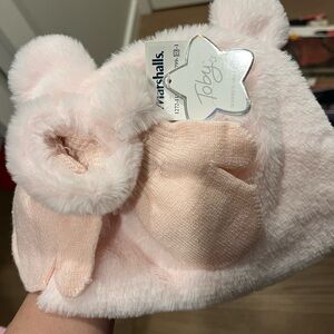 Toby Kids Soft Pink Hat and Mittens Set